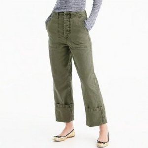 J. Crew High Rise Army Green Foundry Cargo Pants 6